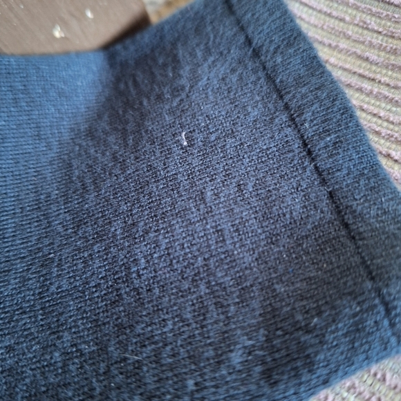 Venus Blue/Gold Sequin Collar Sweater SzL Long Sleeve Smooth Knit Classic - Picture 10 of 12